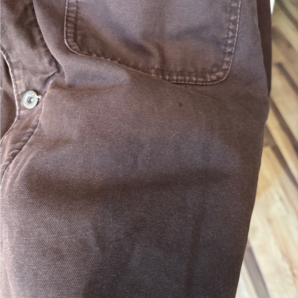 Woolrich Canvas Sherpa Lined Trucker Jacket Mens XXL Brown Barn Chore Coat Work - Picture 10 of 11